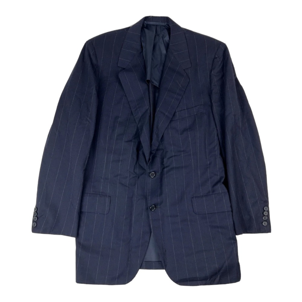 Oxxford Clothes Gray Striped Worsted Wool 2 Btn 1 Vent Blazer Mens Size 43T